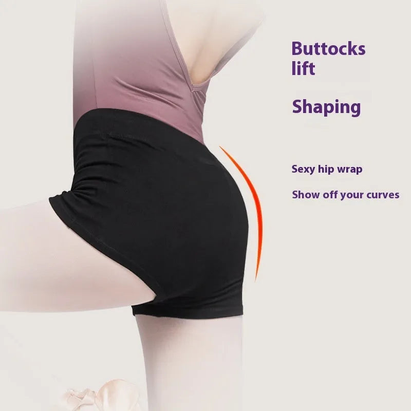 Women's black cotton ballet practice dance pants for fitness and dance exercise