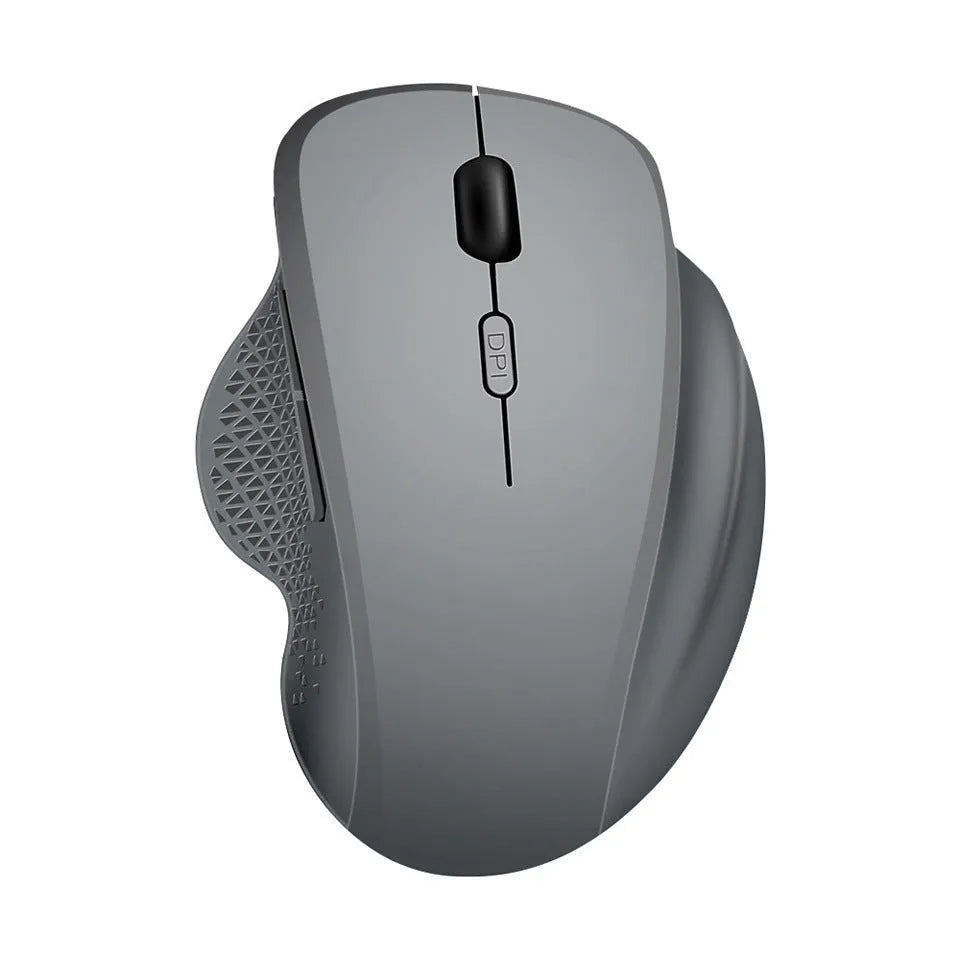 Black or grey rechargeable wireless laptop mouse with USB charging cable