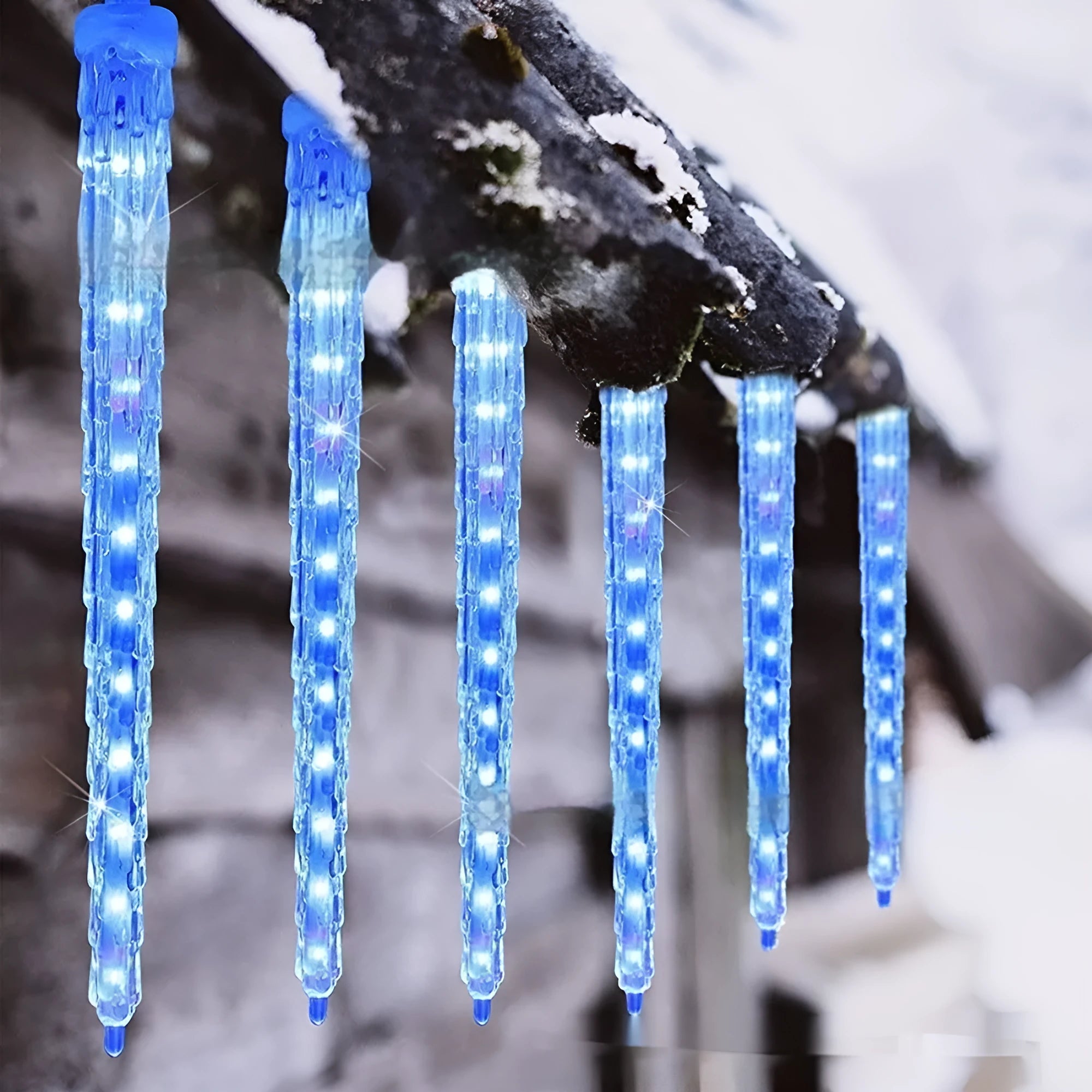 LED ice cone shaped meteor shower solar Christmas ornamental festoon lamp with remote control