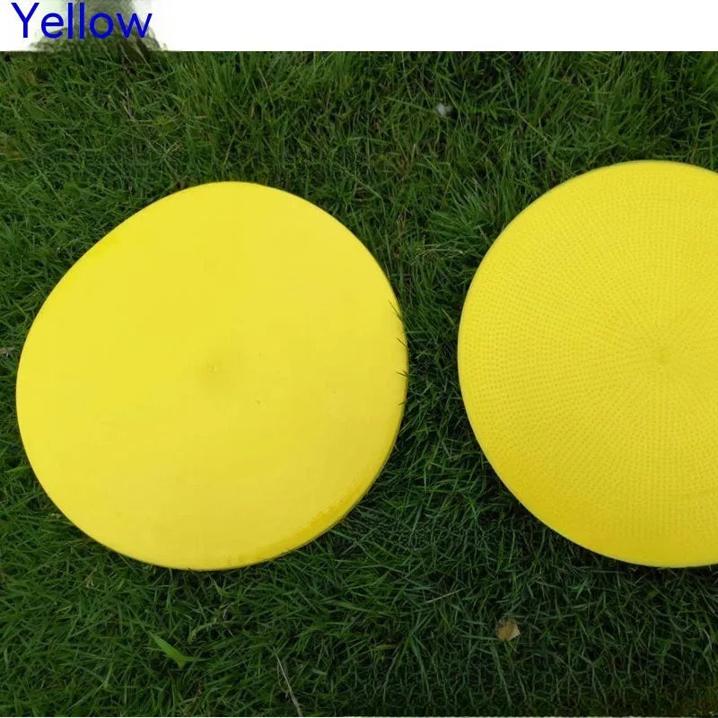 Soft TPE football training target pad measuring 23cm in diameter, available in six bright colours