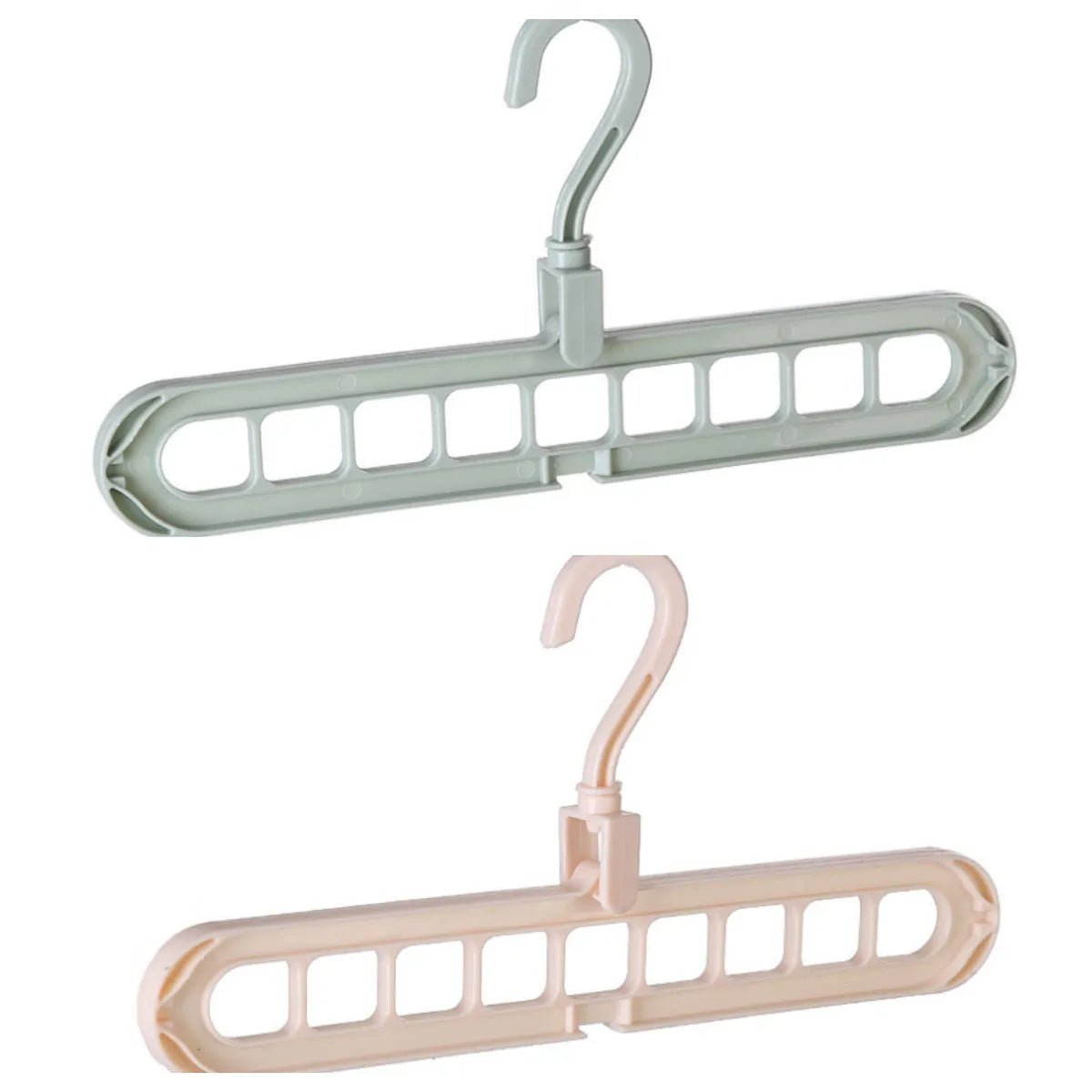 Plastic clothes hanger with 360° rotating hook, 33 cm length, in assorted colours