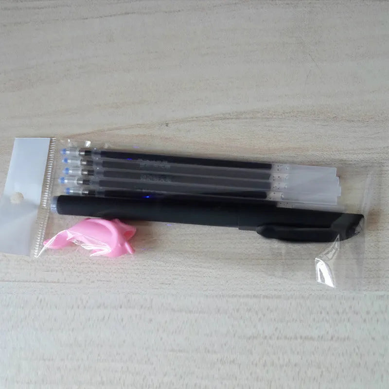 Automatic fade and disappear pen set with pen holder and pen case containing 8 refills