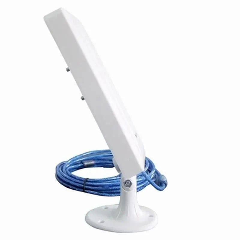 White USB wireless network card with adjustable antenna for extended Wi-Fi coverage