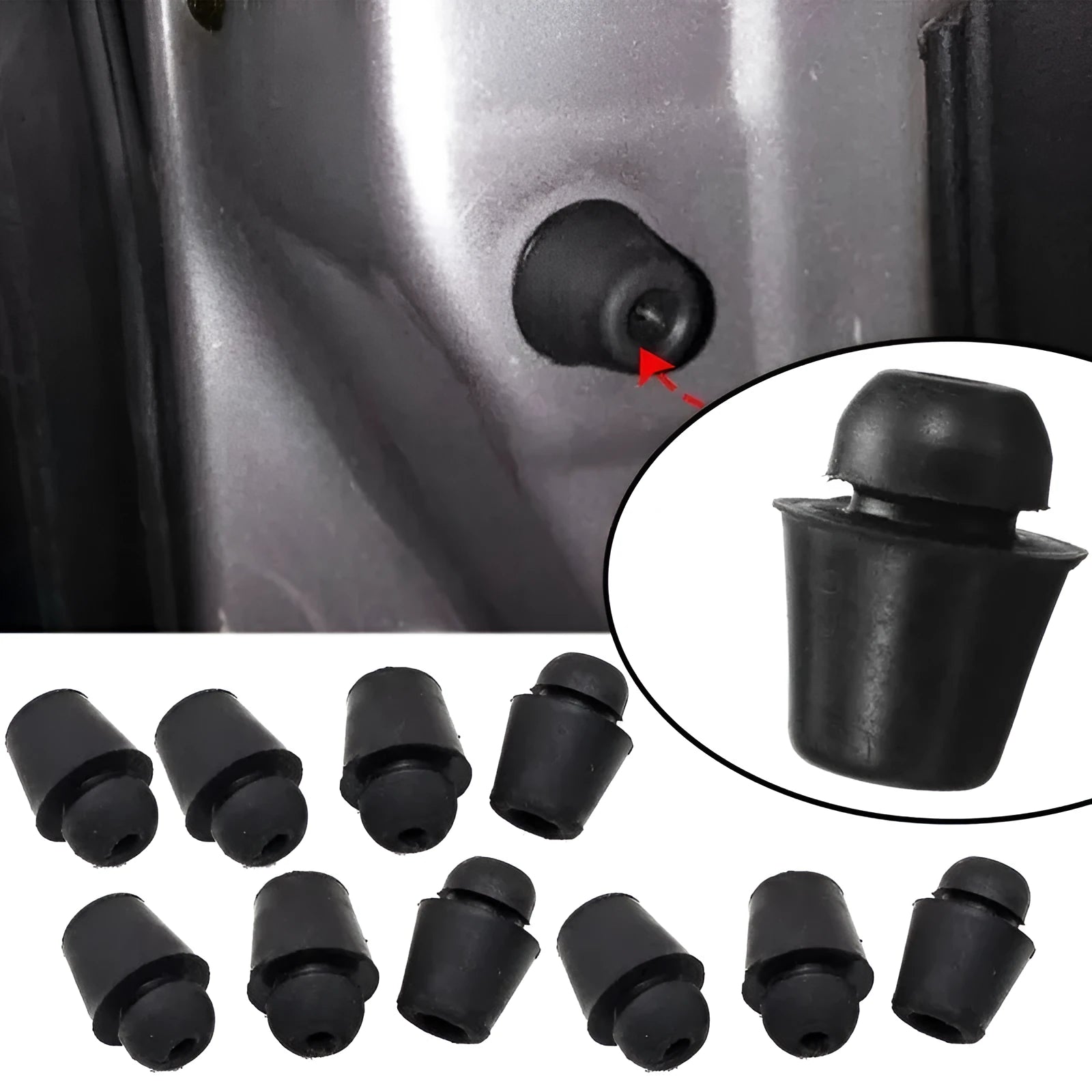 10 rubber automotive damping clips for trunk vibration reduction in X16 colour