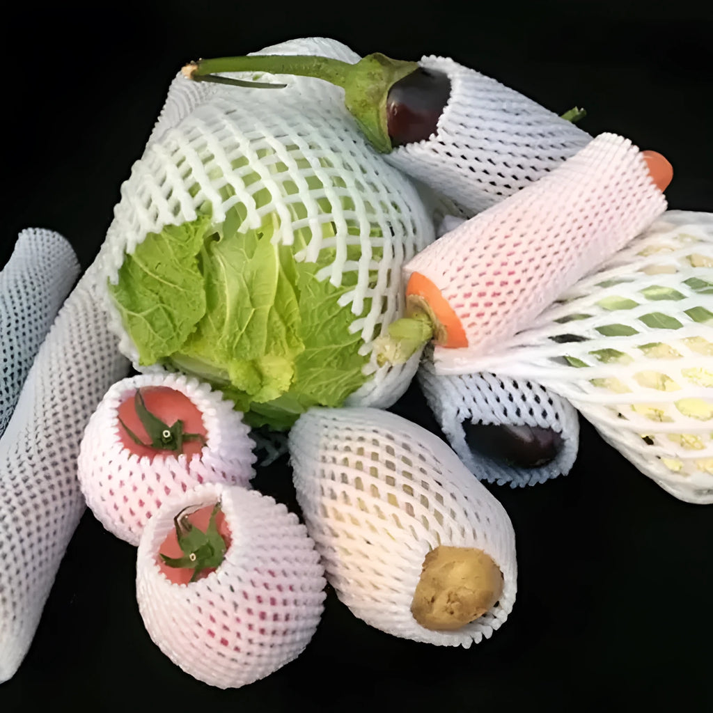 White foam protective case showing stretchable net construction for item cushioning