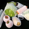 White foam protective case showing stretchable net construction for item cushioning