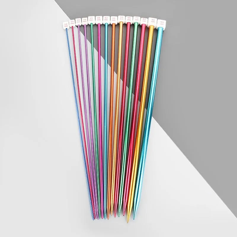 Complete set of lengthened crochet hooks in assorted sizes from 2.0mm to 10.0mm with protective caps.
