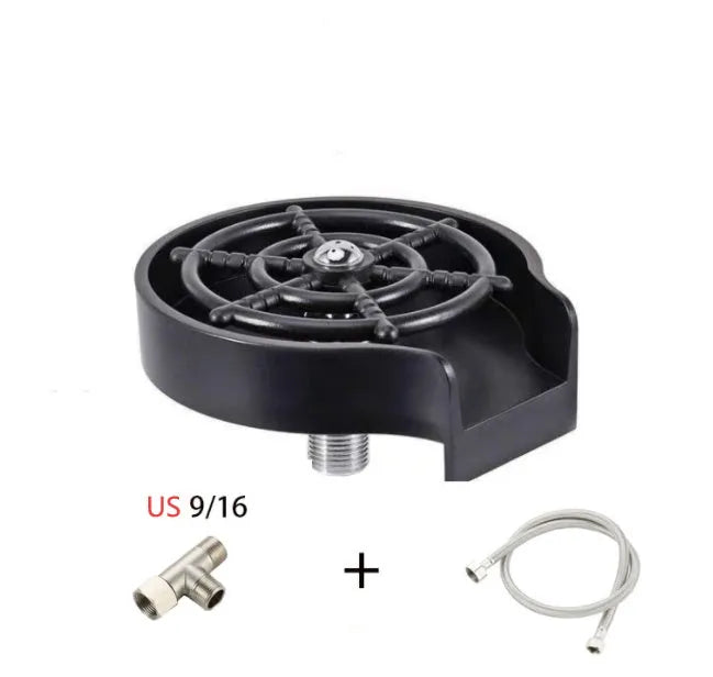 Black automatic stainless steel glass washer with ABS base and copper hose for window cleaning