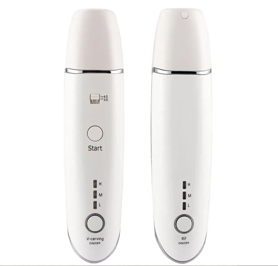 Wrinkle removal V-shape anti-aging skin care beauty device with RF HIFU, 17cm ABS, home use