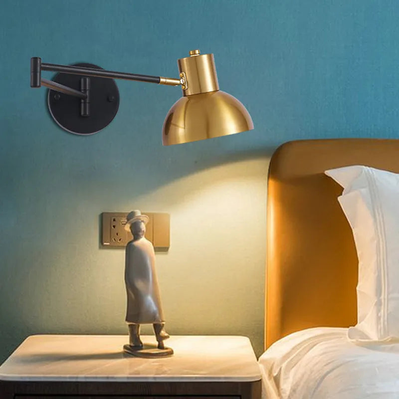 Modern minimalist double-section rocker arm wall lamp, 150mm, eight colour styles, 220V LED warm light option
