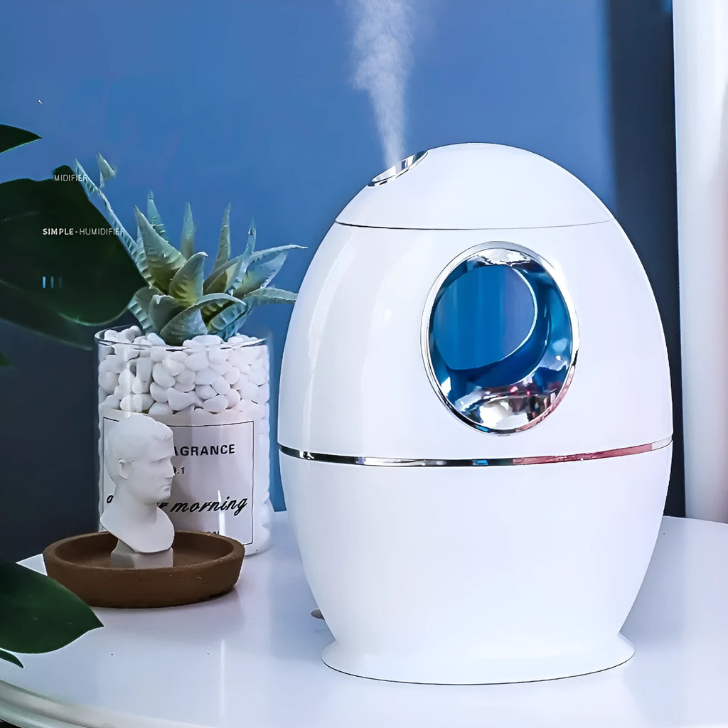 White columnar household mute air disinfection humidifier with USB power and mechanical controls