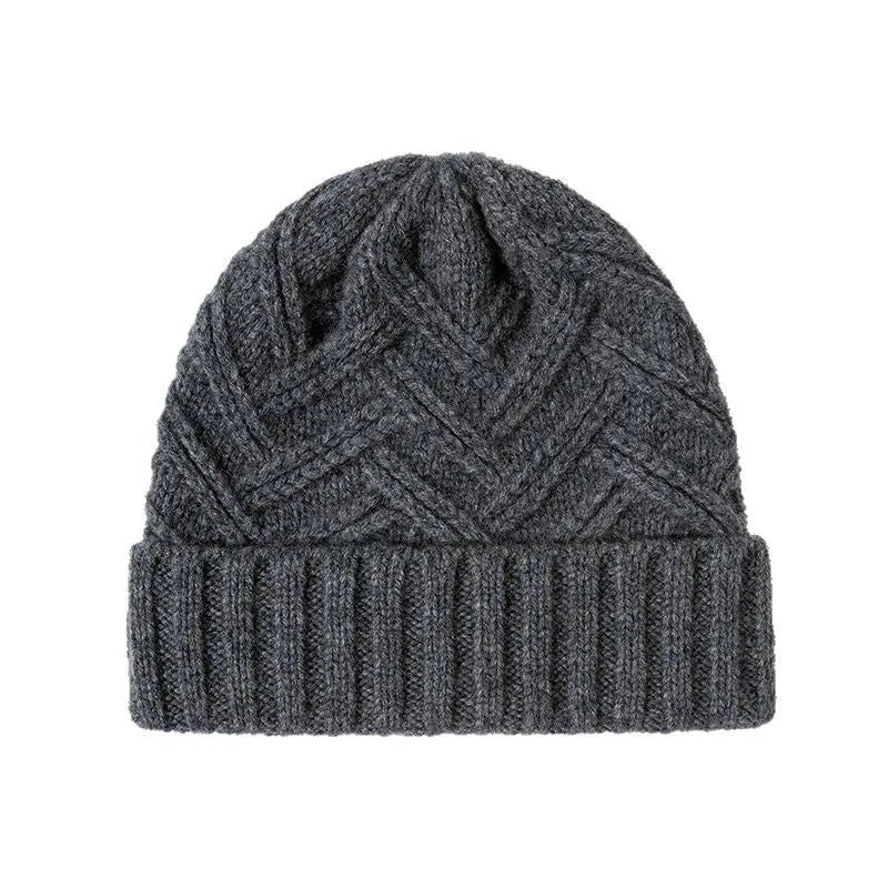 Women's knitted wool dome hat in one of six colours: ivory white, khaki, red, brown, gray, or black.