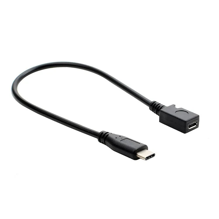 0.25m Micro USB female to Type-C male adapter cable for Android data transfer