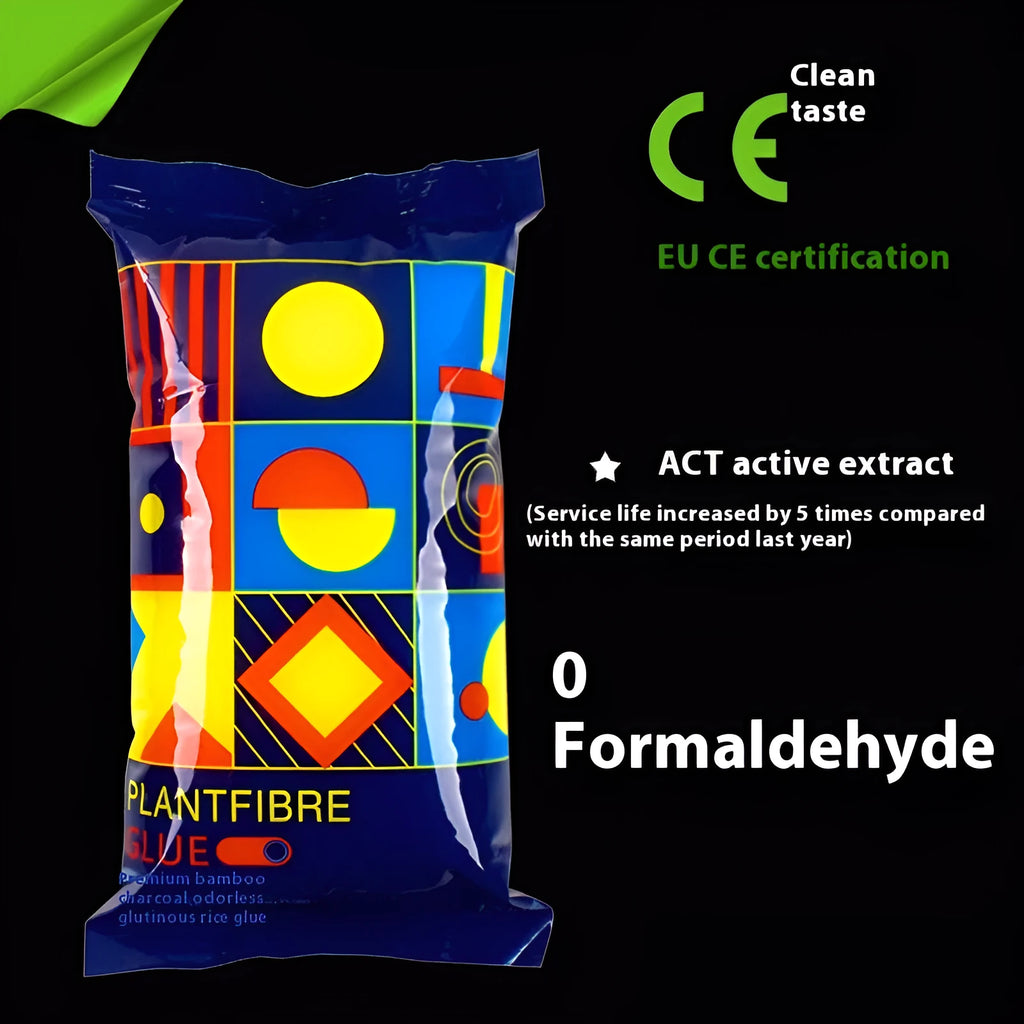 Three rolls of Glue E low-odour, formaldehyde-free wallpaper adhesive with glutinous rice formula.