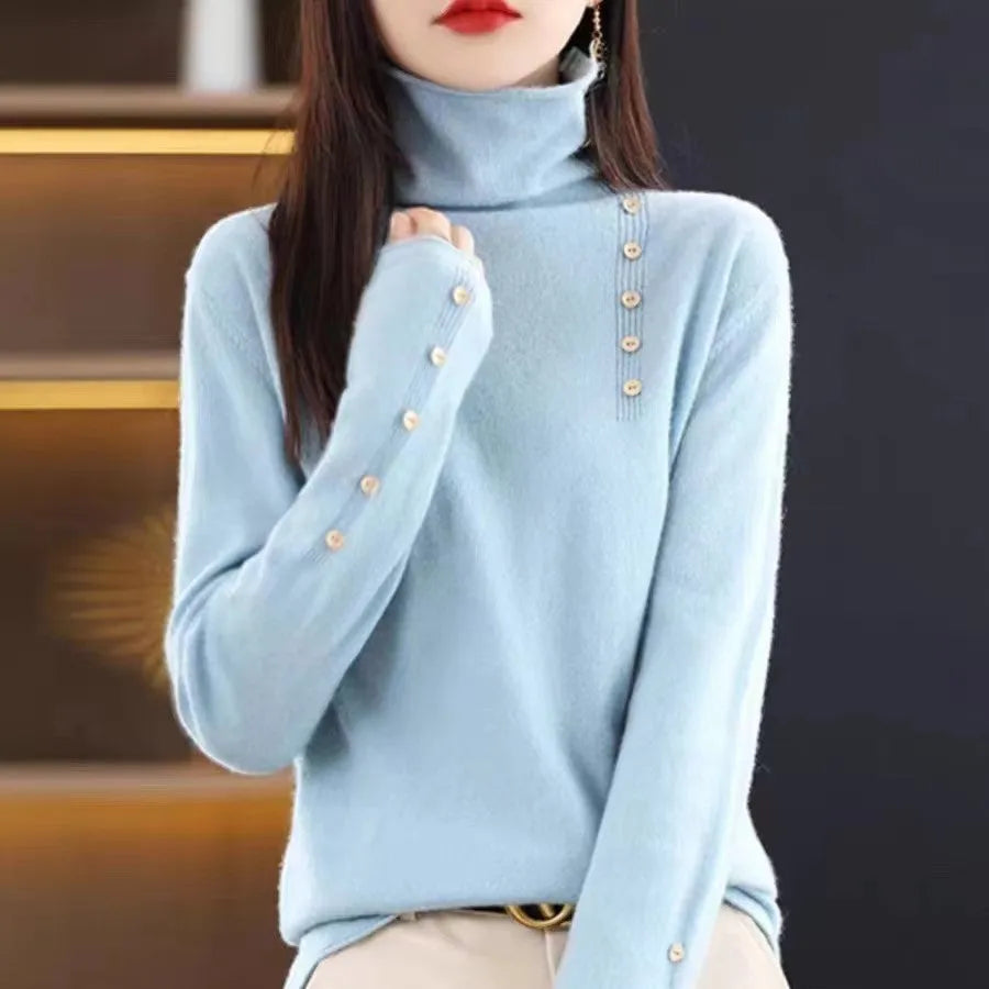 Short sleeve knitted bottoming shirt in core-spun yarn with 3D pattern, shown in available colours.