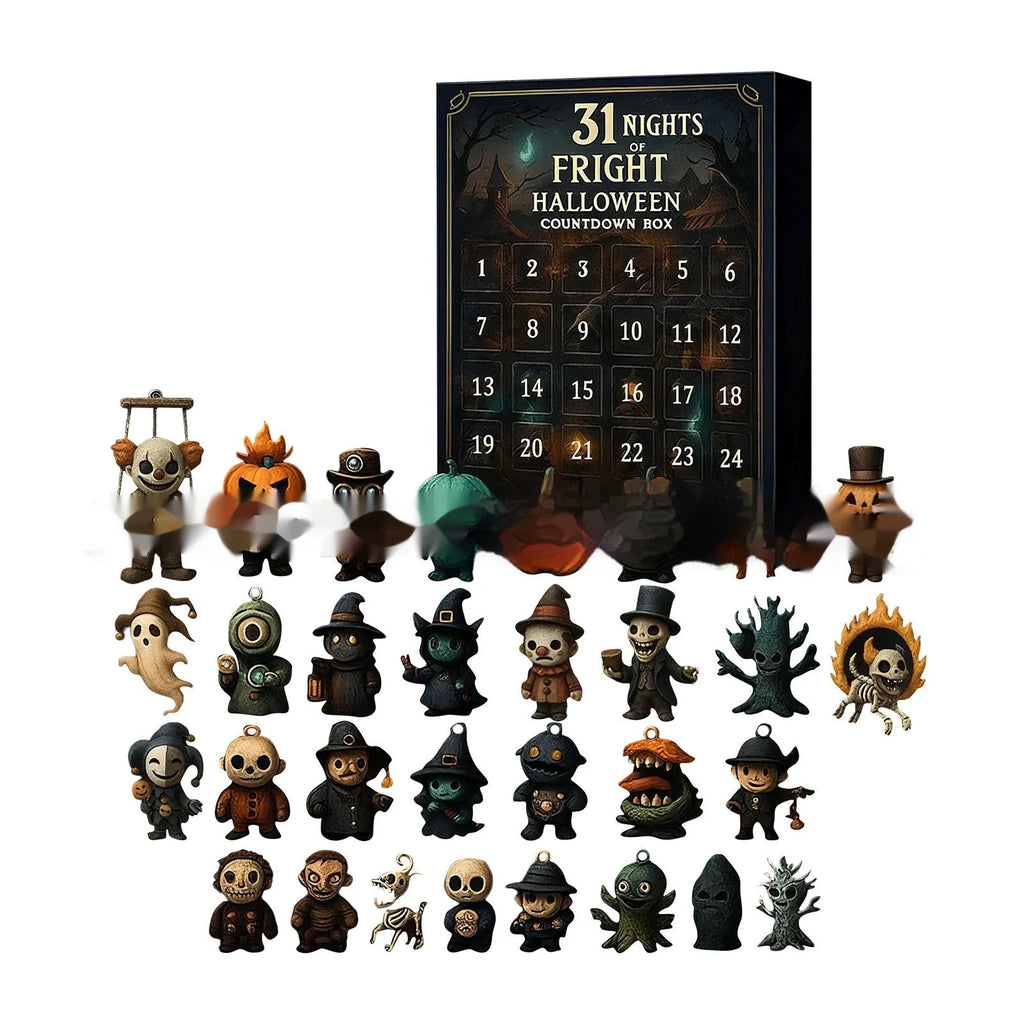 Halloween advent calendar box with 31 horror doll blind boxes for October countdown