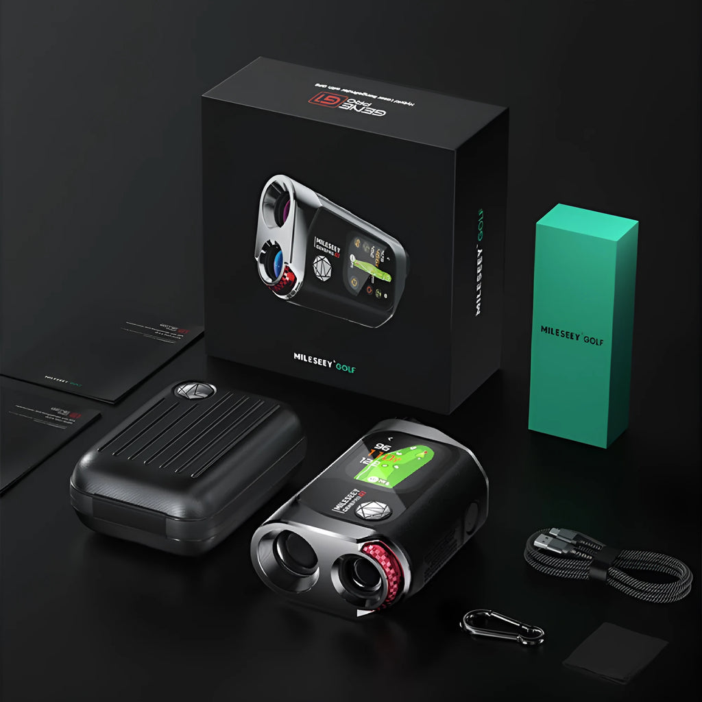 GenePro G1 GPS rangefinder in black with AMOLED touch screen and compact plastic body