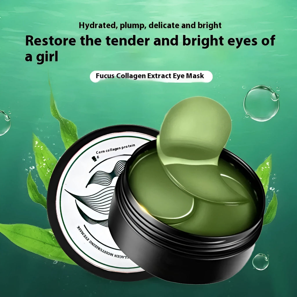 Ink Horn style Porphyra fuciformis collagen sheet eye mask with seaweed extract and sodium hyaluronate, 60 tablets