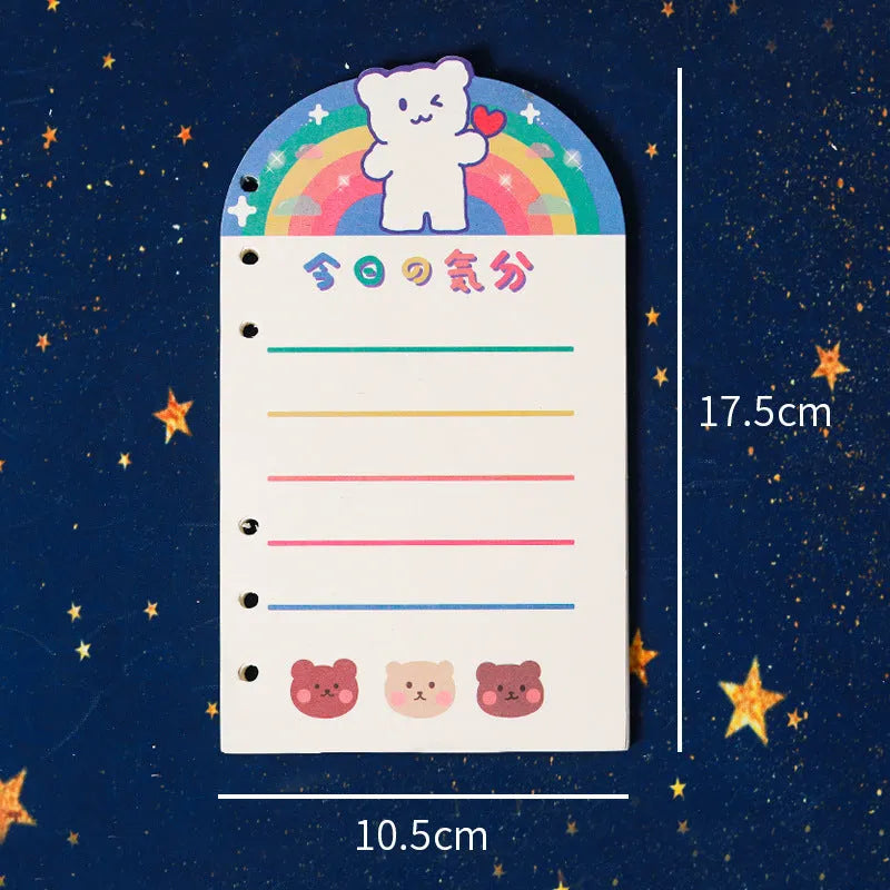 A6 loose-leaf notebook with heart cover, 80 pages of 70g double tape paper, 6-hole binding, 90x170mm