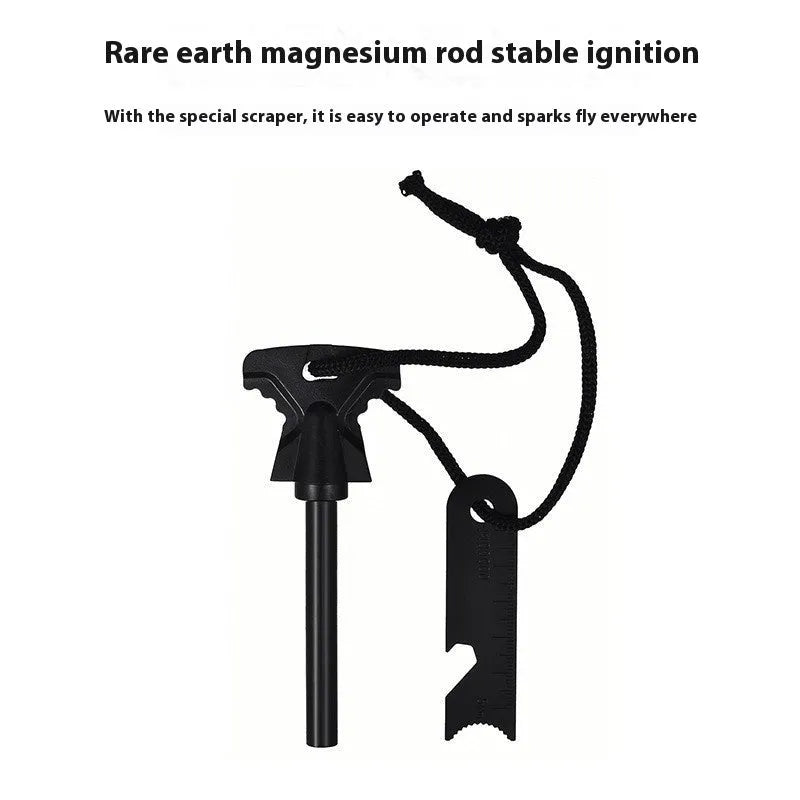 Butterfly-shaped ferrocerium fire starter with stainless steel bottle opener measuring 117x43mm