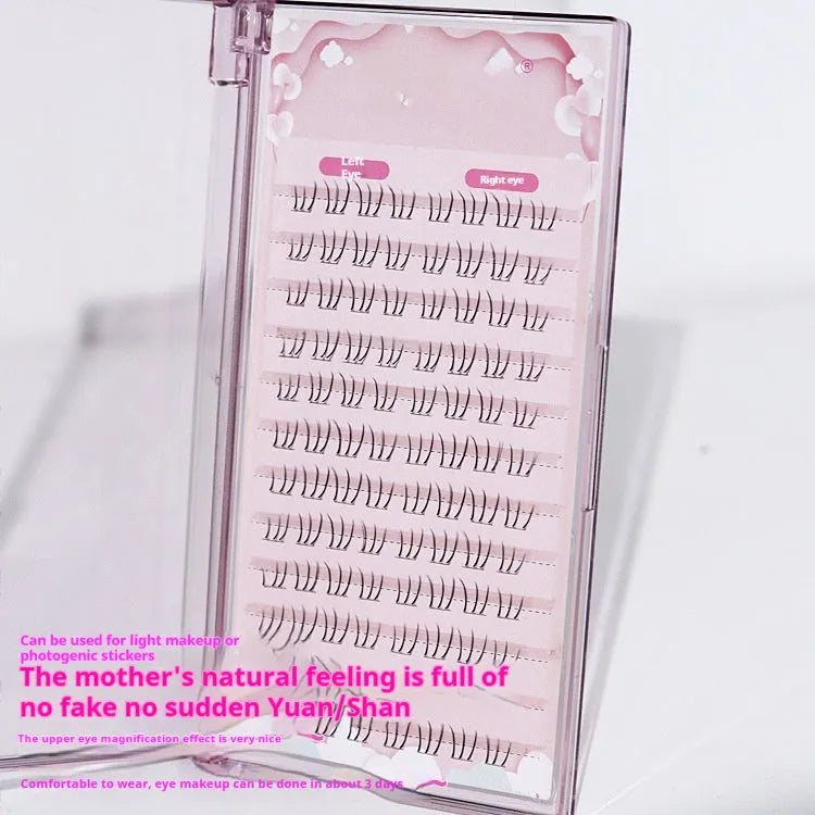 12-row artificial fibre kitten's paw lower eyelashes in 4-5-6mm natural long pointed tail style