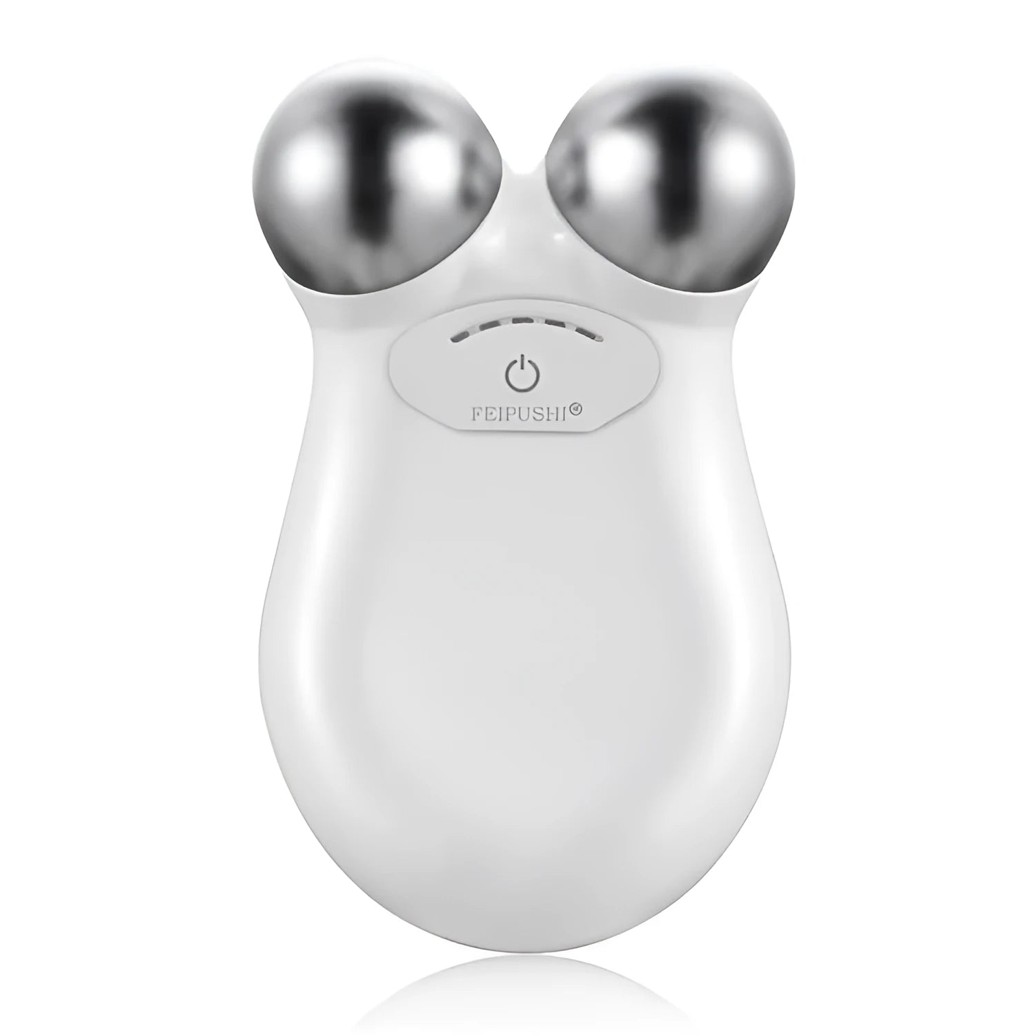 Pink micro current facial lifting device with compact shape on white background