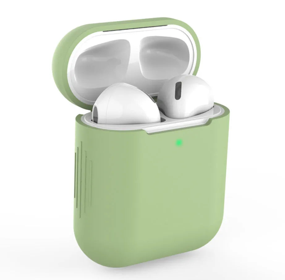Silicone protective cover case for Apple AirPods in various colours with anti-drop design