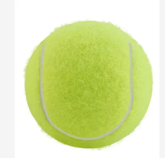 Bite-resistant rubber dog tennis ball in pink, blue, green, orange, and red colours, 6.3cm diameter