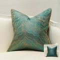 Light luxury stripe sofa cushion jacket in corrugated green colour, 45x45cm size