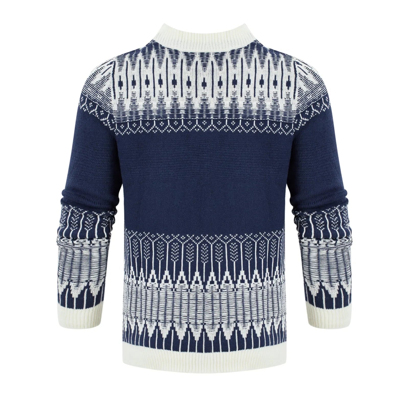 Men's acrylic knitted long-sleeve pullover sweater in three style variations