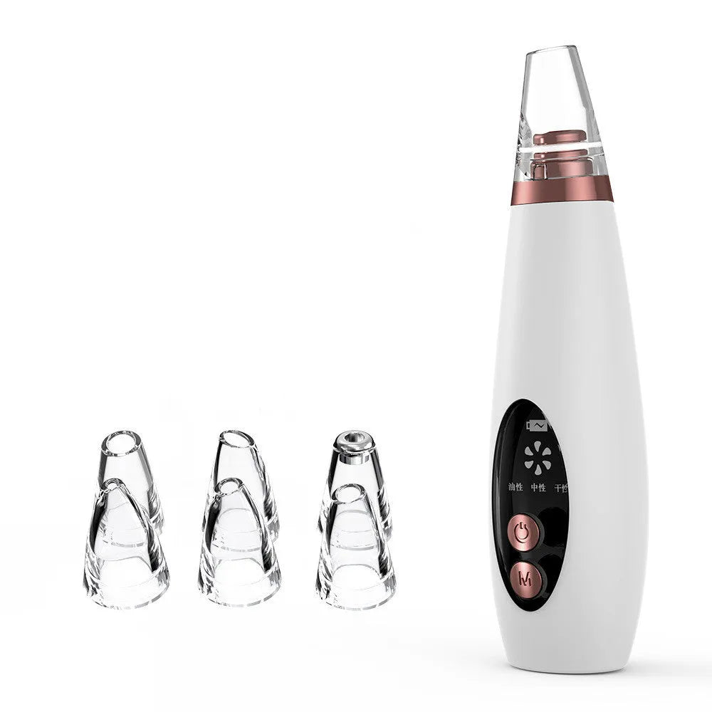 Microcrystalline blackhead remover model LY-9128 with USB charging and black suction nozzle