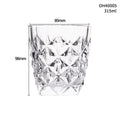 Whiskey shot glass with thick bottom in crystal glass showing 301-400ml capacity
