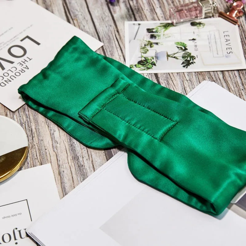 Mulberry silk sleep eye mask shown in one of seven available colours for light blocking