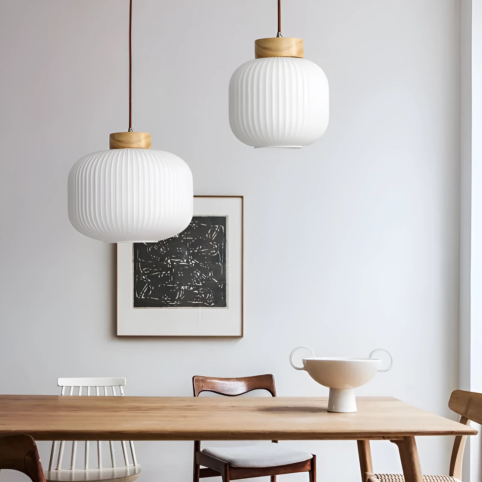 Retro Chinese wooden pendant ceiling light with Nordic styling in three size options