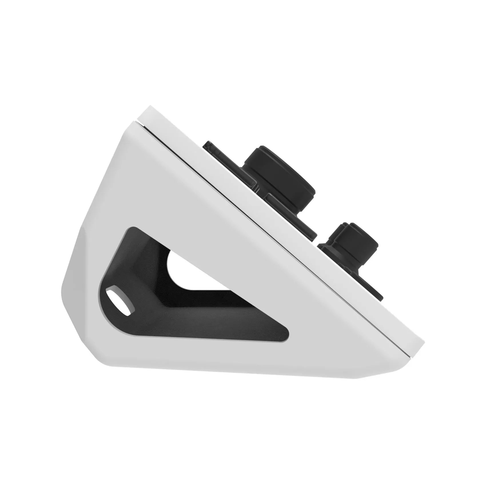 Black silica gel numeric keypad with adjustable bracket and USB cable on desk