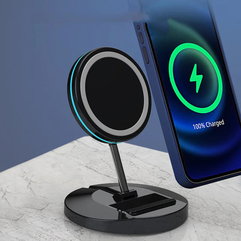 Folding magnetic wireless charger stand compatible with Apple iPhone 12