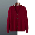 Men's Andy velvet knitted cardigan coat with V-neck and long sleeves in loose fit style