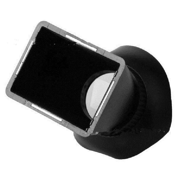 Black camera LCD viewfinder magnifier with magnetic mount for DSLR and mirrorless models