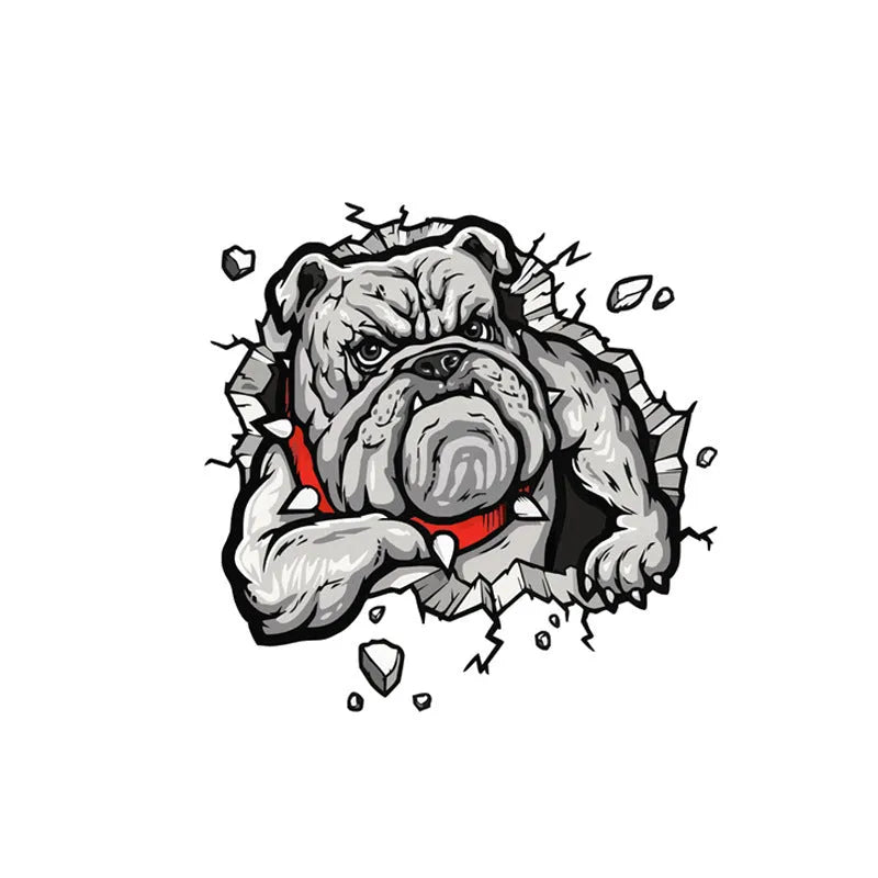 Quirky Ideas motorcycle decorative sticker in grey dog pattern, 17 x 17cm paper sticker on a helmet surface