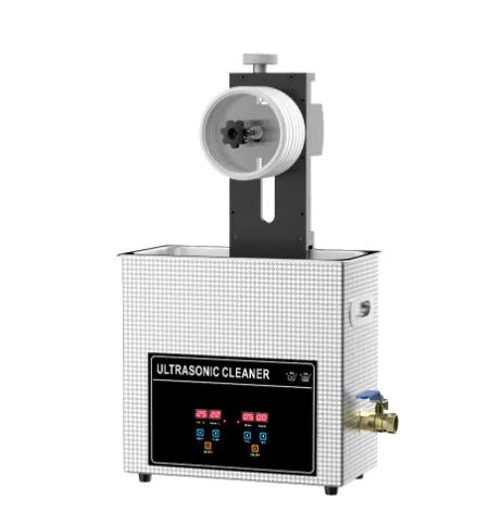 Ultrasonic cleaning machine with temperature control dials and single cleaning slot for vinyl records