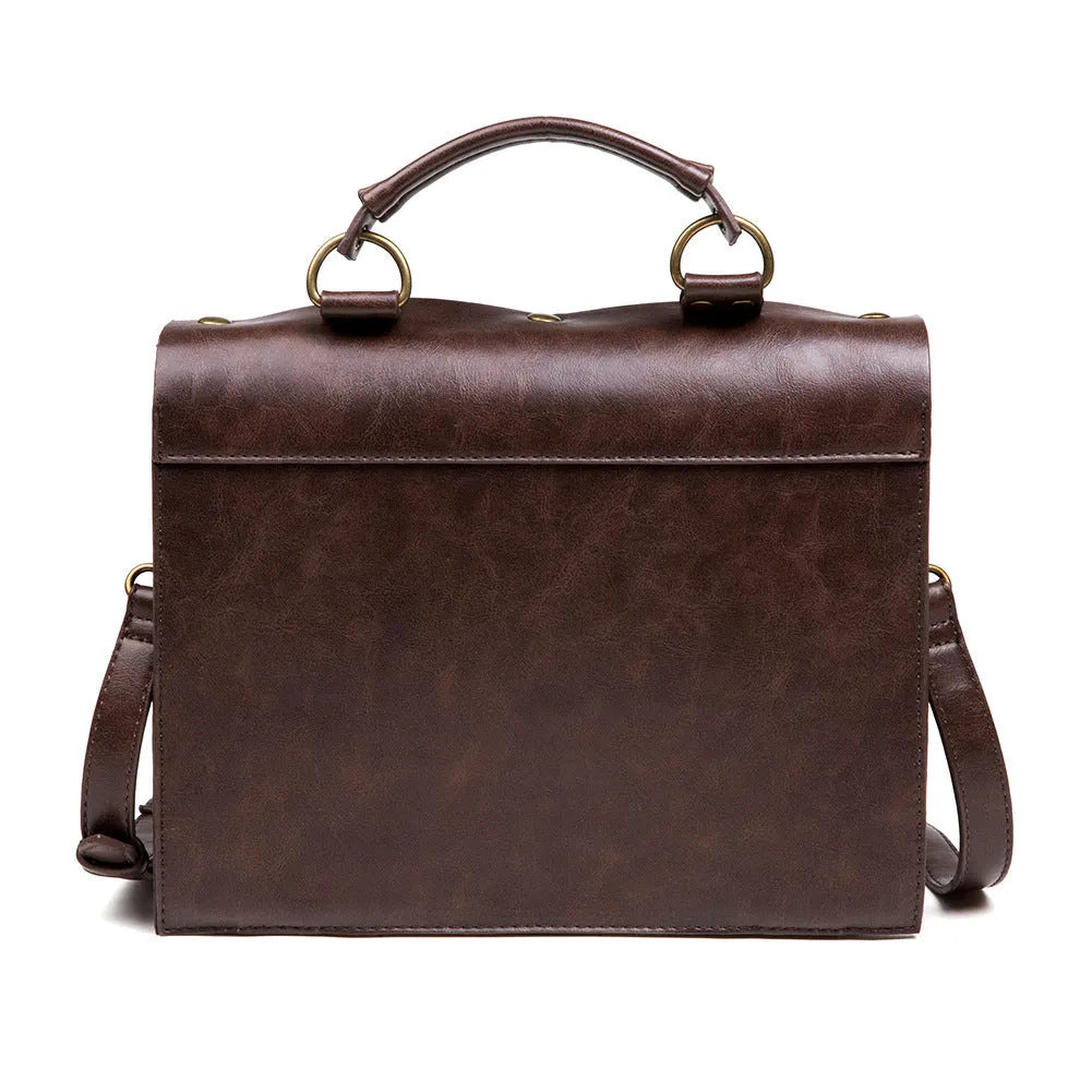 Bronze steampunk industrial retro style pillow shoulder bag with metal details
