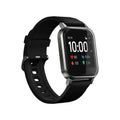 Black waterproof smart bracelet with a 1.4 inch screen on a silicone wrist strap.