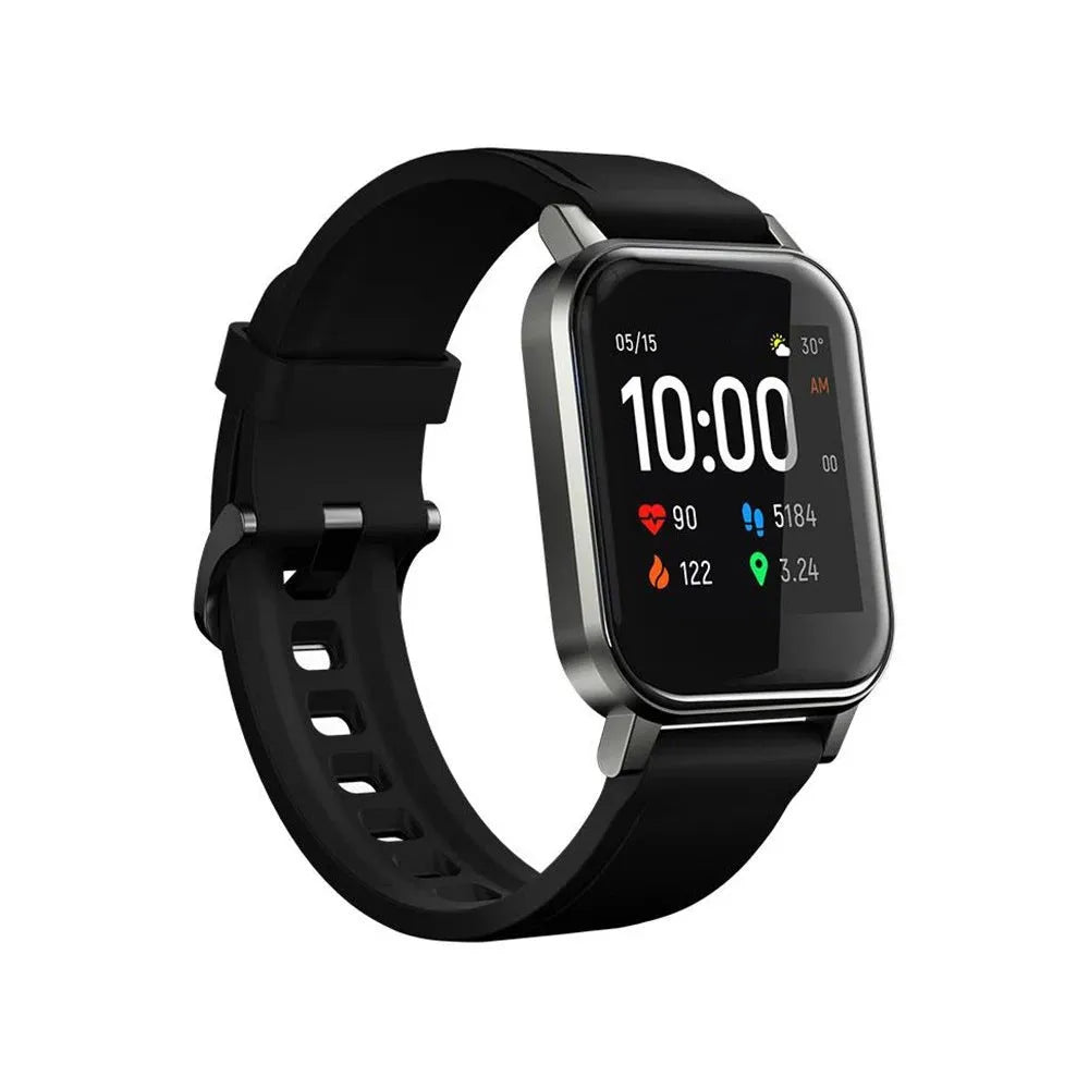 Black waterproof smart bracelet with a 1.4 inch screen on a silicone wrist strap.