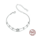 S925 silver diamond bracelet with 50 point round gemstone and electroplated finish on wrist