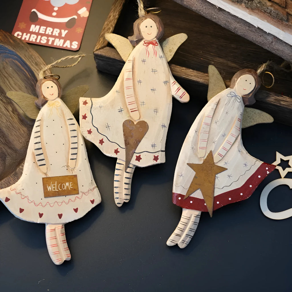 Hand-made wooden door pendant with hand-painted love heart, XINGX, or letters design in American country style.