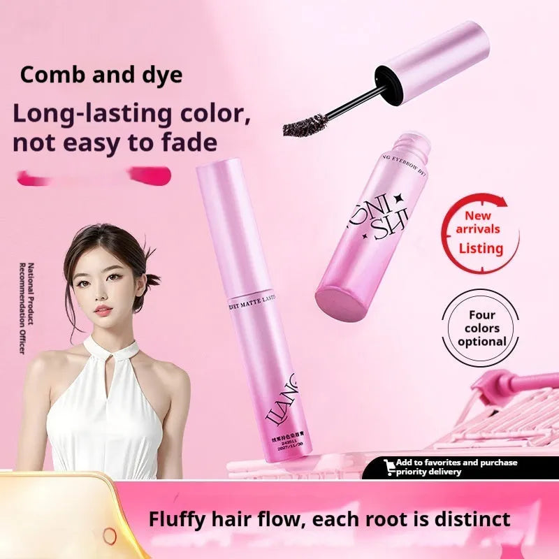 Velvet Fog eyebrow cream in packaging showing 4.5g net content and four colour shade options