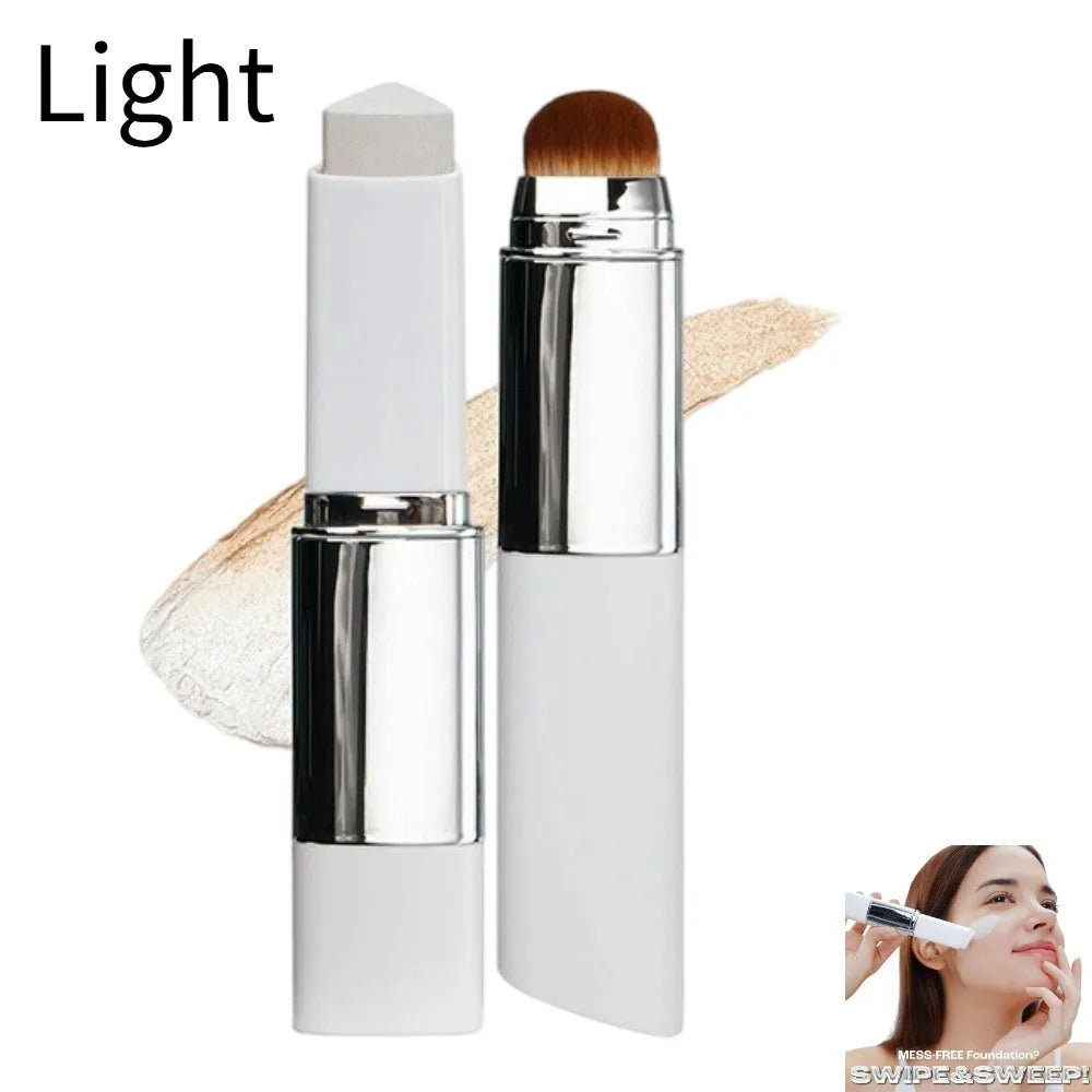 Foundation stick cover cream with removable brush applicator in 13g light shade