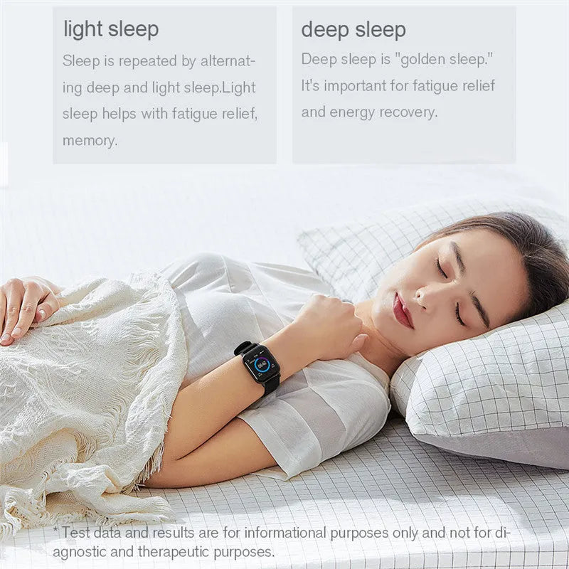 Black waterproof smart bracelet with a 1.4 inch screen on a silicone wrist strap.