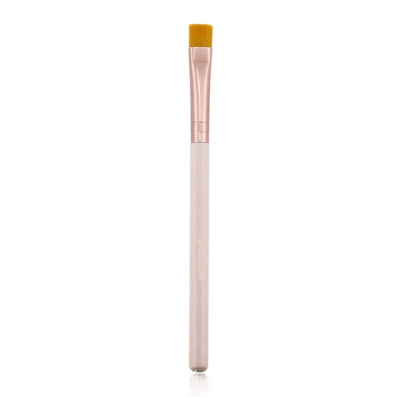 26 pink makeup brushes with wooden handles in storage bag for professional face makeup application