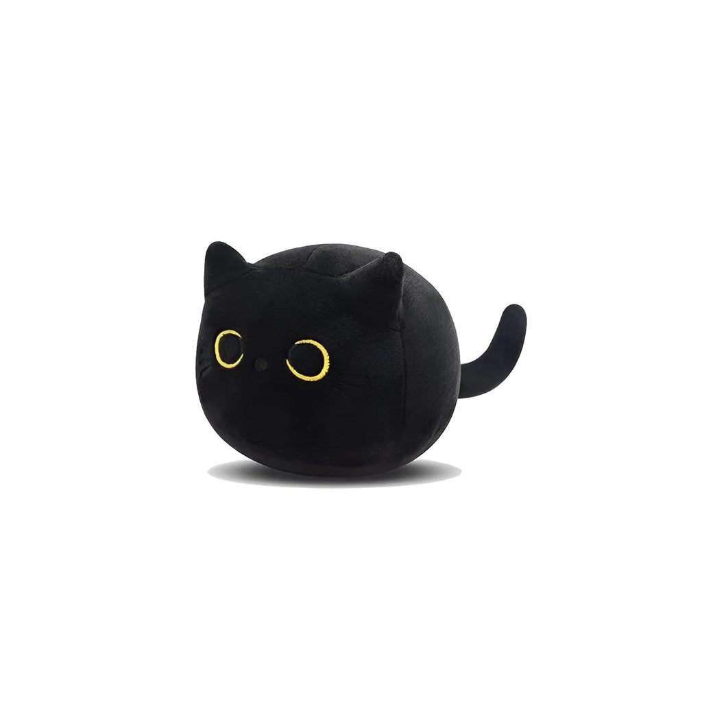 Fluffy black cat plush toy stuffed animal soft nap cushion home decoration creative kids birthday gift